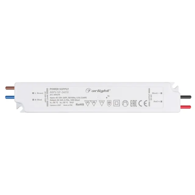 Блок питания ARPV-SP-24018 (24V, 0.75A, 18W), ракурс 3