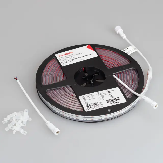 Светодиодная лента герметичная COB-PS-X840-12mm 24V RGB (16 W/m, IP67, CSP, 5m), ракурс 2
