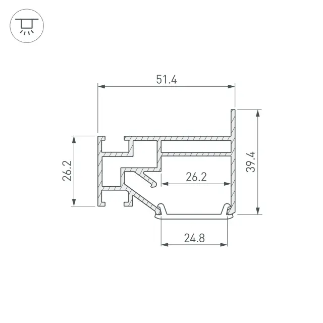 Профиль STRETCH-25-WALL-SIDE-2000, ракурс 3