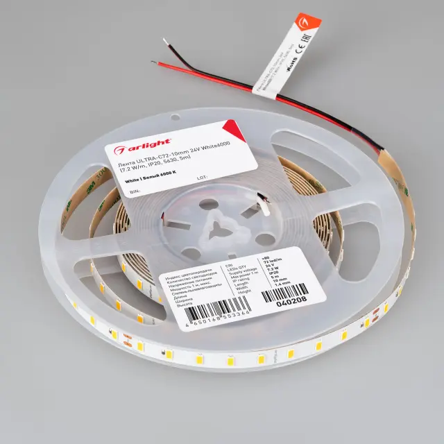 Светодиодная лента ULTRA-C72-10mm 24V White6000 (7.2 W/m, IP20, 5630, 5m), ракурс 2