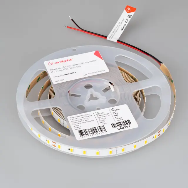 Светодиодная лента ULTRA-C72-10mm 24V Warm3500 (7.2 W/m, IP20, 5630, 5m), ракурс 4