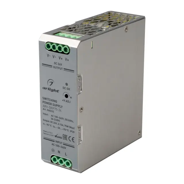 Блок питания ARV-DRP75-24 (24V, 3.15A, 75W)