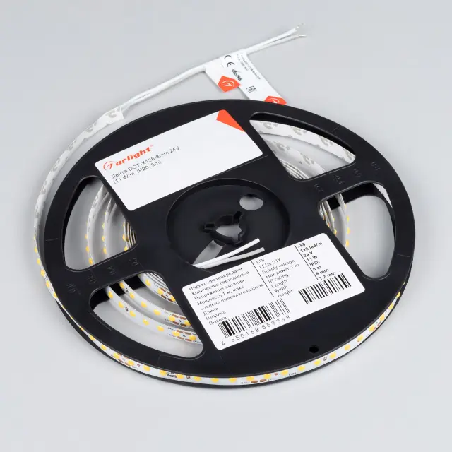 Светодиодная лента DOT-X128-8mm 24V Warm3000 (11 W/m, IP20, 5m), ракурс 3