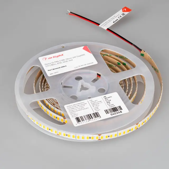 Светодиодная лента ULTRA-C180-10mm 24V Day4000 (19.2 W/m, IP20, 5630, 5m), ракурс 5