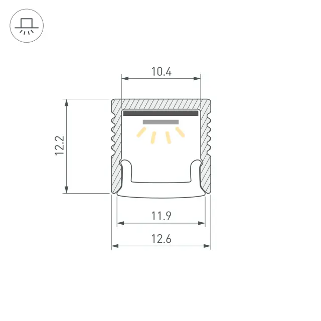 Профиль FANTOM-BENT-W12-SIDE-2000 ANOD, ракурс 3