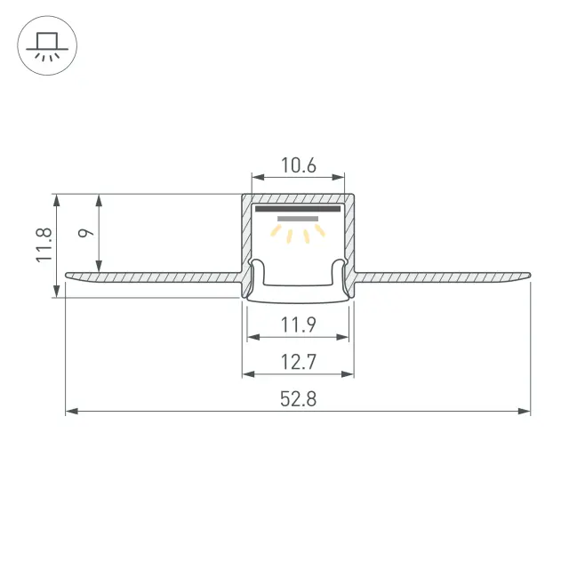 Профиль FANTOM-BENT-W12-TOP-2000 ANOD, ракурс 5