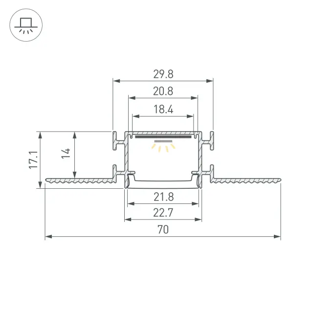 Профиль FANTOM-W23-2000 ANOD, ракурс 3