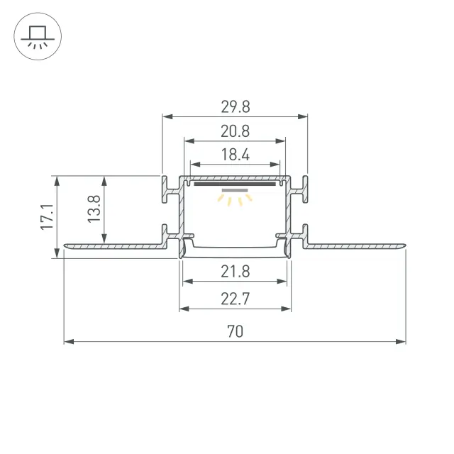 Профиль FANTOM-BENT-W23-SIDE-2000 ANOD, ракурс 4