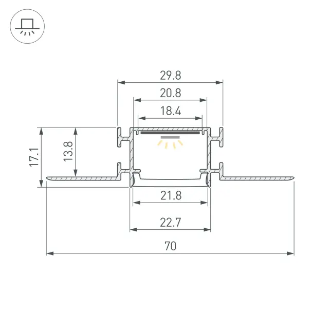 Профиль FANTOM-BENT-W23-TOP-2000 ANOD, ракурс 4