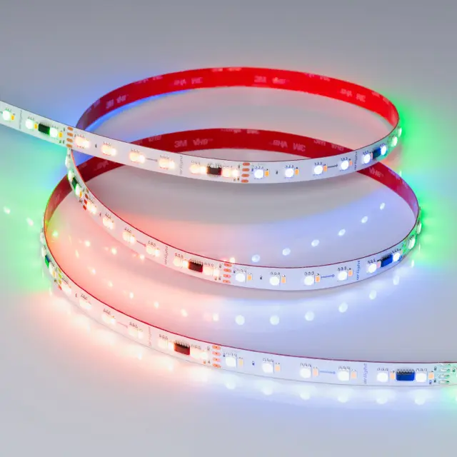 Светодиодная лента SPI-BA120-12mm 24V RGBW-White-PX6-BPT (16 W/m, IP20, 5060/2835, 5m), ракурс 3