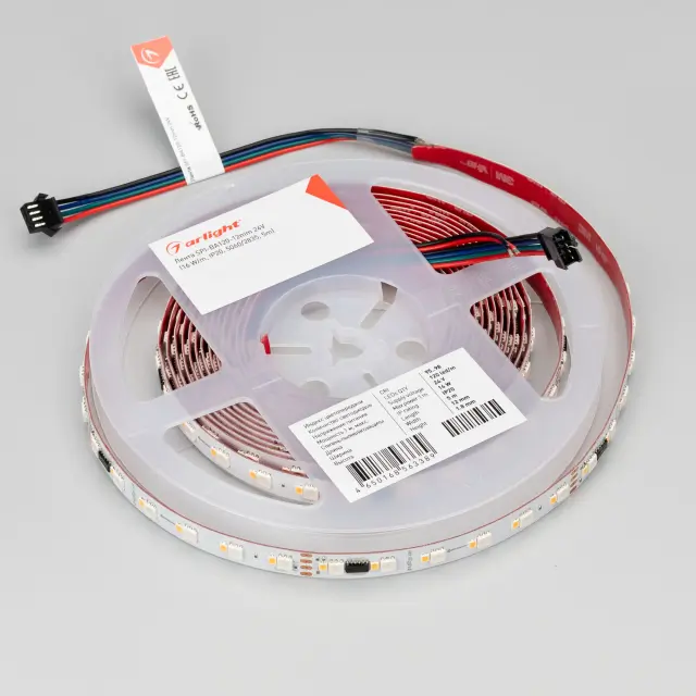 Светодиодная лента SPI-BA120-12mm 24V RGBW-White-PX6-BPT (16 W/m, IP20, 5060/2835, 5m), ракурс 4