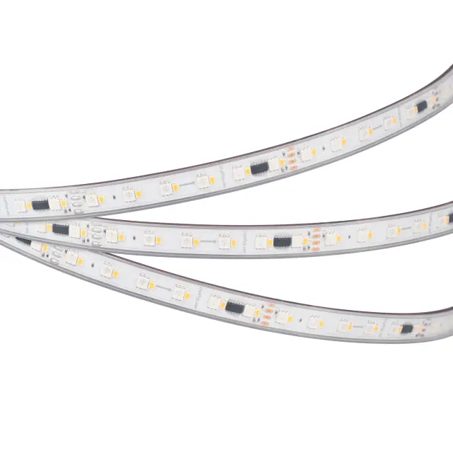 Светодиодная лента герметичная SPI-P-BA120-14mm 24V RGBW-Day-PX6-BPT (16 W/m, IP66, 5060/2835, 5m), ракурс 3