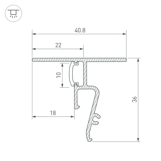 Профиль STRETCH-SHADOW-CEIL-2000 BLACK (A2-CONTOUR-PRO), ракурс 3
