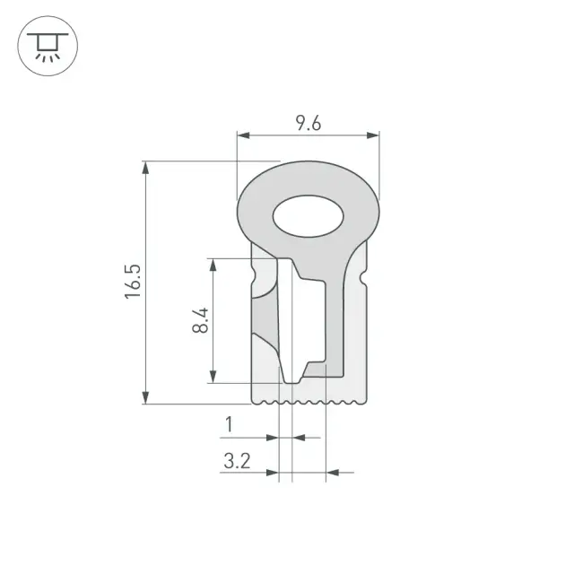 Силиконовый профиль WPH-FLEX-0817-SIDE-S8-10m WHITE, ракурс 2