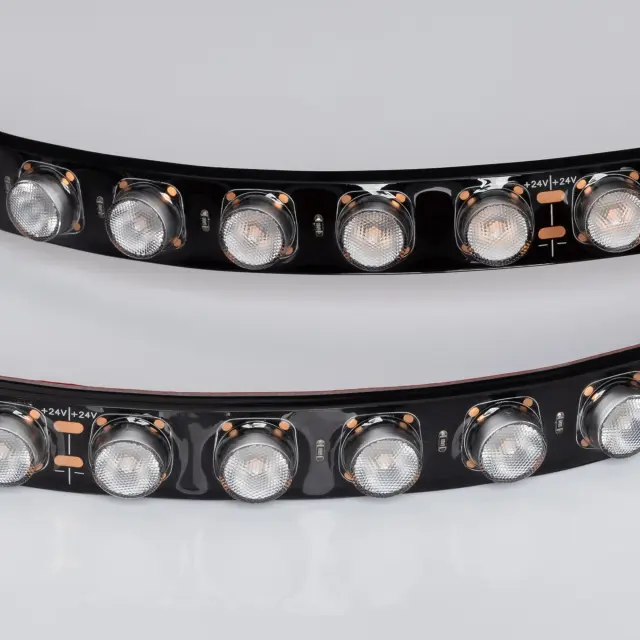 Светодиодная лента герметичная FLT-PS-A42-BLACK-23mm 24V Warm3000 (21 W/m, IP67, 30deg, 5m), ракурс 2