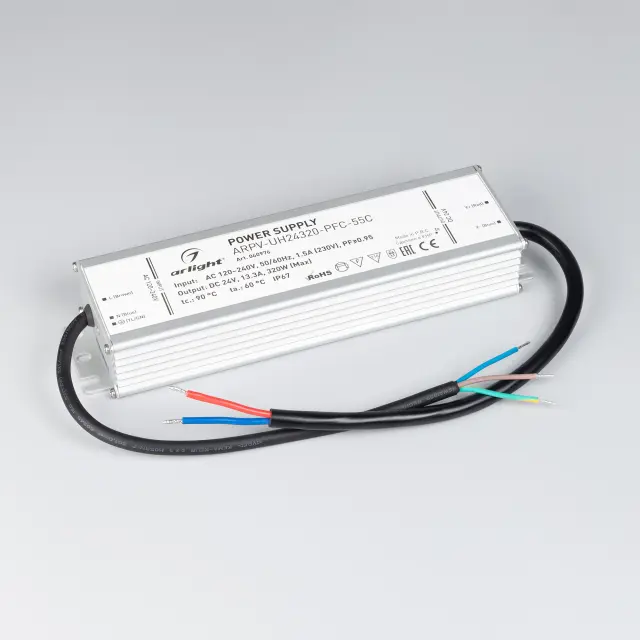 Блок питания ARPV-UH24320-PFC-55C (24V, 13.3A, 320W), ракурс 2