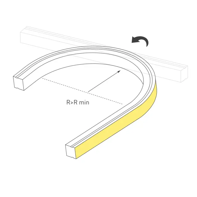 Гибкий неон DMX MOONLIGHT-TOP-B84-13x12mm 24V RGB-PX7 (18 W/m, IP67, 5m, wire x2), ракурс 3