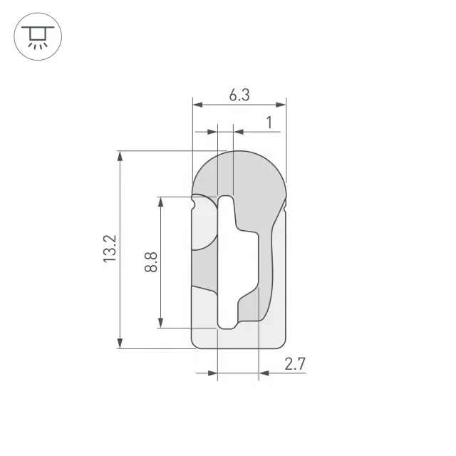 Силиконовый профиль WPH-FLEX-0613-SIDE-S8-20m WHITE, ракурс 2