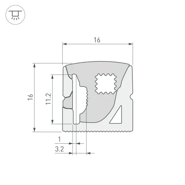 Силиконовый профиль WPH-FLEX-1616-SIDE-S11-20m WHITE, ракурс 2