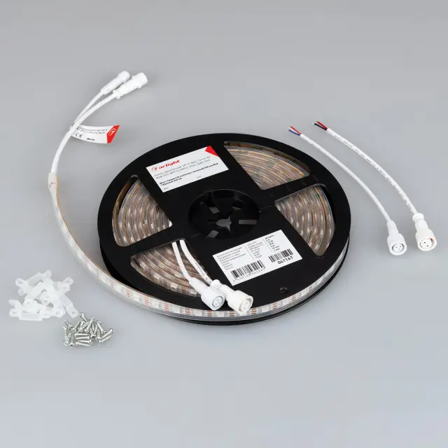 Светодиодная лента герметичная SPI-P-B60-12mm 5V RGB-PX1-BPT (12 W/m, IP66, 5060, 5m), ракурс 2