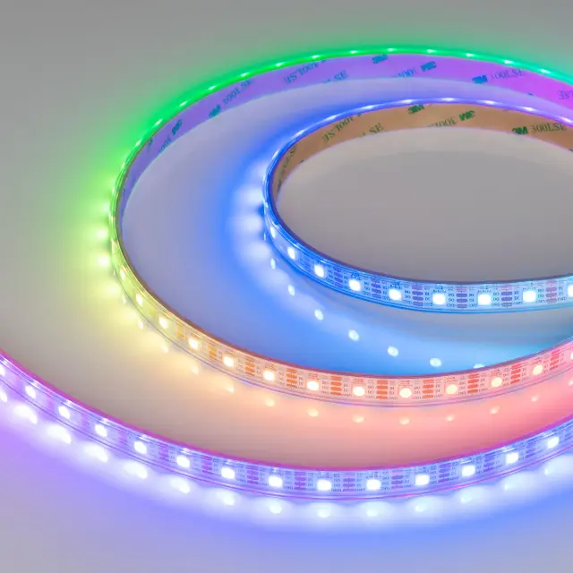 Светодиодная лента герметичная SPI-P-B60-12mm 5V RGB-PX1-BPT (12 W/m, IP66, 5060, 5m), ракурс 4