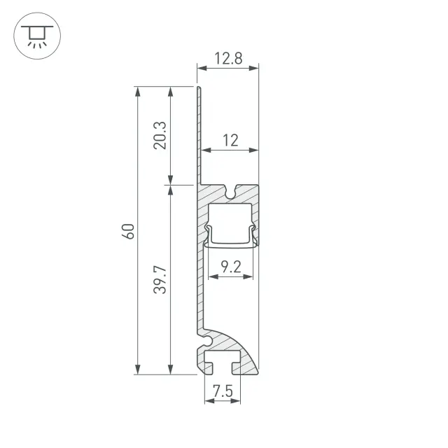 Профиль PLINTUS-FANTOM-L-2000 BLACK, ракурс 5