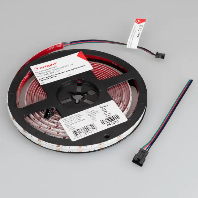 Светодиодная лента герметичная COB-SE-X840-10mm 24V RGB (16 W/m, IP65, CSP, 5m), ракурс 3