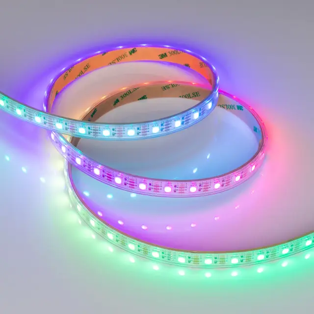 Светодиодная лента герметичная SPI-P-B60-12mm 12V RGB-PX1-BPT (8 W/m, IP66, 5060, 5m), ракурс 2