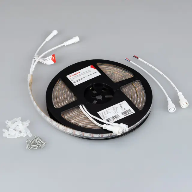 Светодиодная лента герметичная SPI-P-B60-12mm 12V RGB-PX1-BPT (8 W/m, IP66, 5060, 5m), ракурс 3