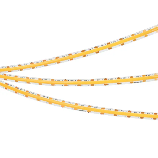 Светодиодная лента COB-X360-8mm 5V Warm3000 (5 W/m, IP20, CSP, 5m), ракурс 2