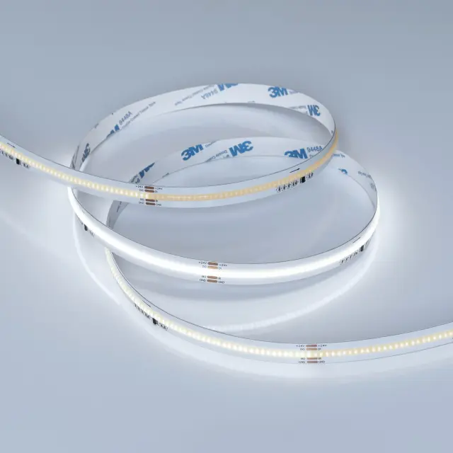 Светодиодная лента SPI-COB-X378-12mm 24V White6000-PX63-BPT (7 W/m, IP20, 5m), ракурс 2