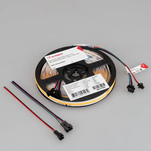 Светодиодная лента SPI-COB-X378-12mm 24V White6000-PX63-BPT (7 W/m, IP20, 5m), ракурс 4