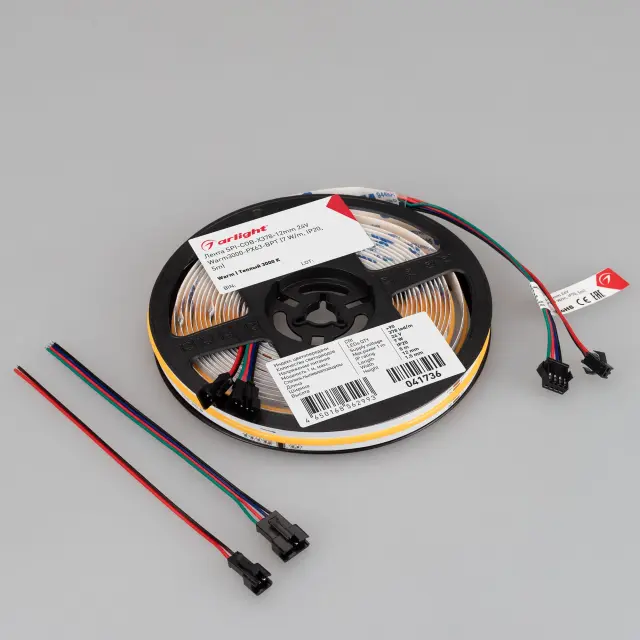 Светодиодная лента SPI-COB-X378-12mm 24V Warm3000-PX63-BPT (7 W/m, IP20, 5m), ракурс 3