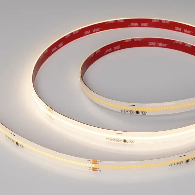 Светодиодная лента герметичная SPI-COB-SE-X378-12mm 24V Warm3000-PX63-BPT (7 W/m, IP65, 5m)