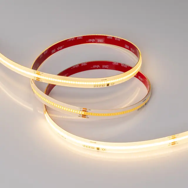 Светодиодная лента герметичная SPI-COB-SE-X378-12mm 24V Warm2700-PX63-BPT (7 W/m, IP65, 5m), ракурс 2
