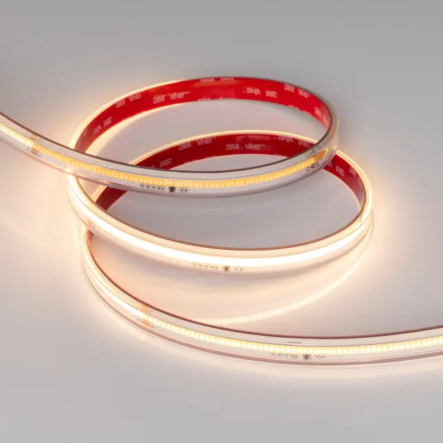 Светодиодная лента герметичная SPI-COB-PS-X378-14mm 24V Warm2700-PX63-BPT (7 W/m, IP67, 5m), ракурс 3
