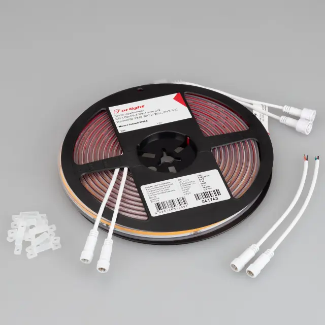 Светодиодная лента герметичная SPI-COB-PS-X378-14mm 24V Warm2700-PX63-BPT (7 W/m, IP67, 5m), ракурс 4