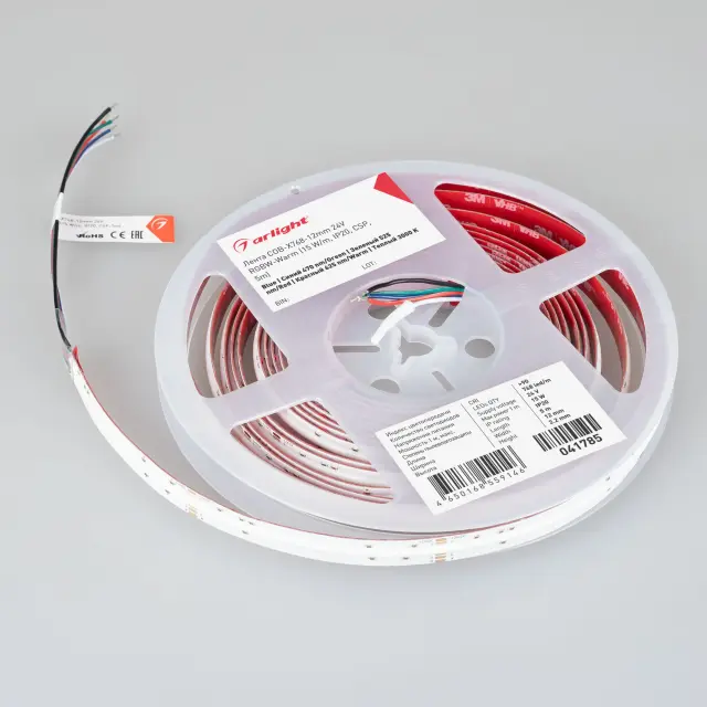 Светодиодная лента COB-X768-12mm 24V RGBW-Warm (15 W/m, IP20, CSP, 5m), ракурс 3