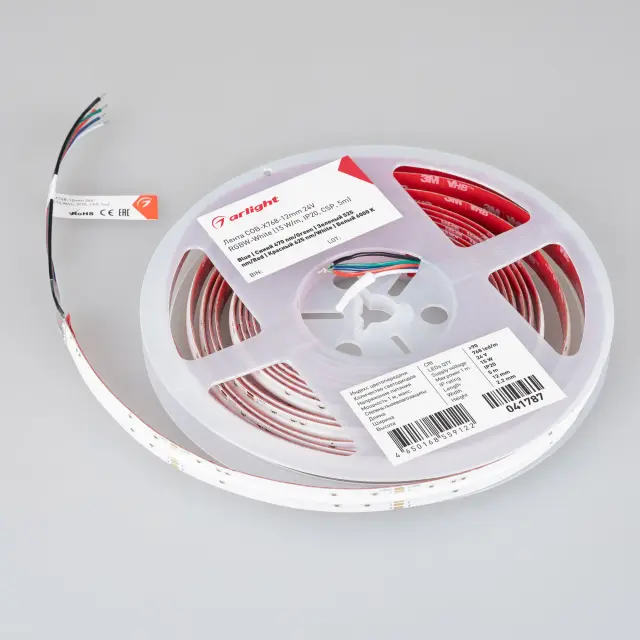 Светодиодная лента COB-X768-12mm 24V RGBW-White (15 W/m, IP20, CSP, 5m), ракурс 5