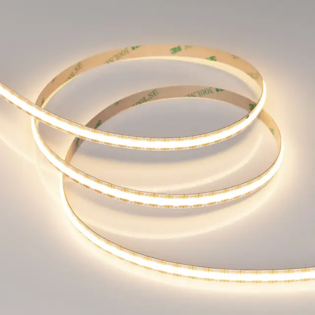 Светодиодная лента COB-X528-8mm 12V Warm3000 (11 W/m, IP20, CSP, 5m), ракурс 3