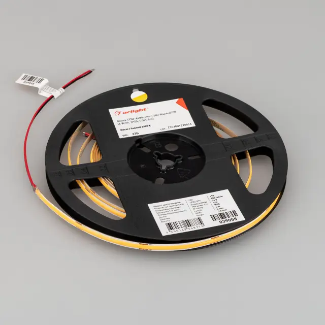 Светодиодная лента COB-X480-6mm 24V Warm2700 (6 W/m, IP20, CSP, 5m), ракурс 4