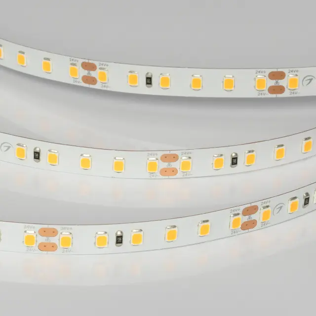 Светодиодная лента UL-A120-8mm 24V Warm2400 (9.6 W/m, IP20, 5m), ракурс 2