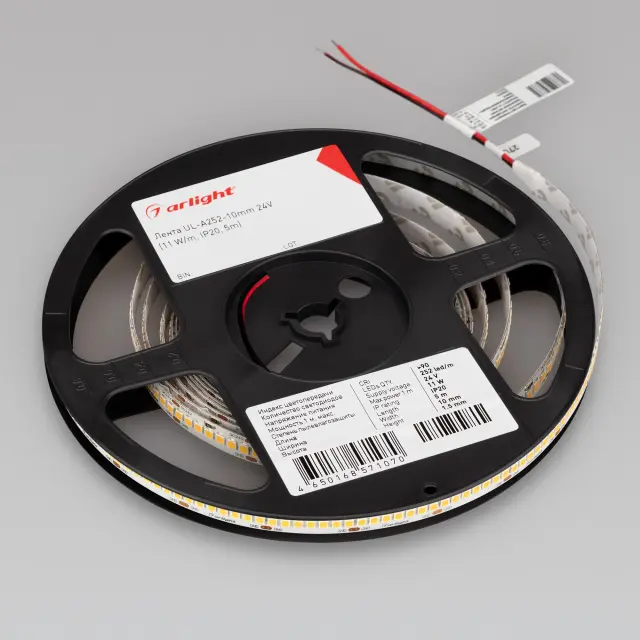 Светодиодная лента UL-A252-10mm 24V Day4000 (11 W/m, IP20, 5m), ракурс 2