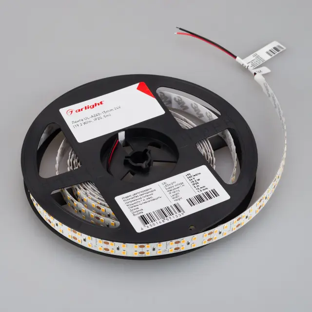 Светодиодная лента UL-A240-15mm 24V White6000 (19.2 W/m, IP20, 5m), ракурс 2