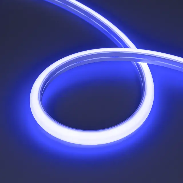 Гибкий неон MOONLIGHT-TOP-G120-16x15mm 24V RGB (12 W/m, IP67, 5m, wire x2), ракурс 5