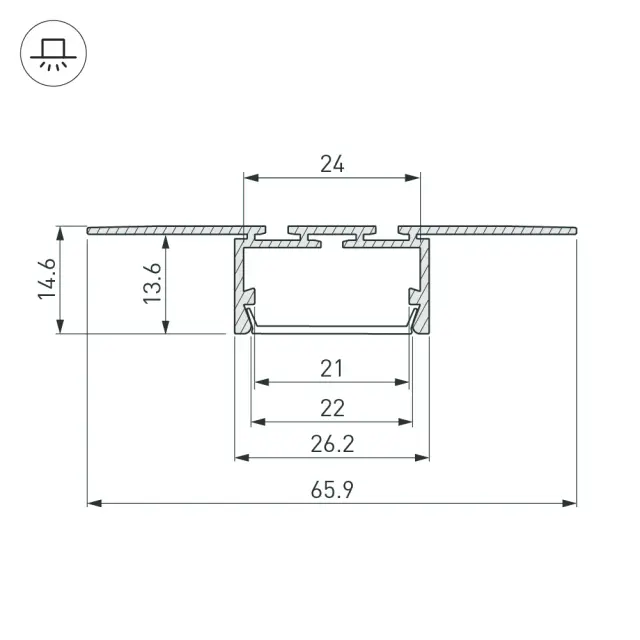 Профиль PLS-LOCK-H15-T-HIDE-3000, ракурс 3