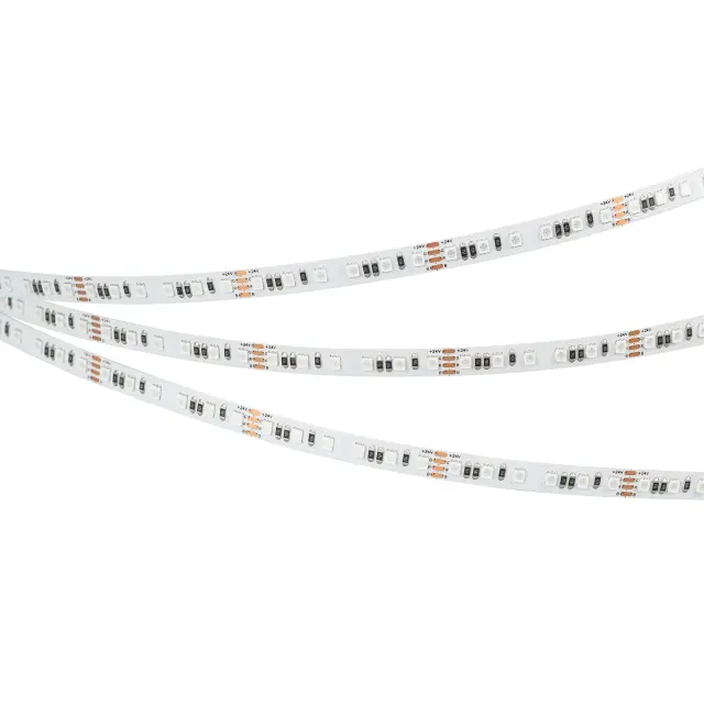 Светодиодная лента RT-A120-8mm 24V RGB (12 W/m, IP20, 2835, 5m), ракурс 3