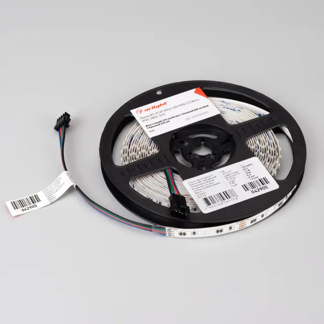 Светодиодная лента RT-A120-8mm 24V RGB (12 W/m, IP20, 2835, 5m), ракурс 4