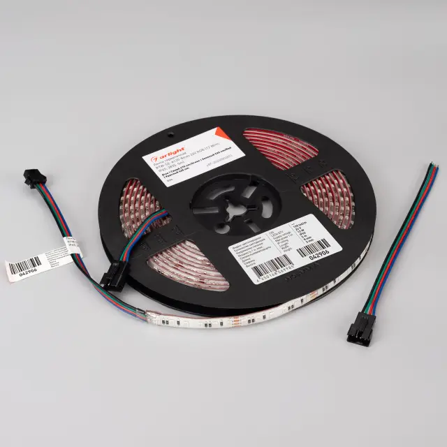 Светодиодная лента герметичная RTW-SE-A120-8mm 24V RGB (12 W/m, IP65, 2835, 5m), ракурс 4