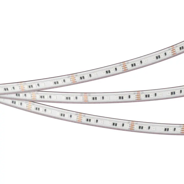 Светодиодная лента герметичная RTW-PS-A120-10mm 24V RGB (12 W/m, IP67, 2835, 5m), ракурс 3
